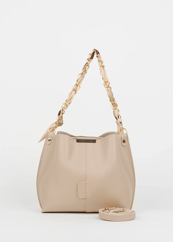 Beyaz Deri Minimalist Kadın Çanta - Görsel 5