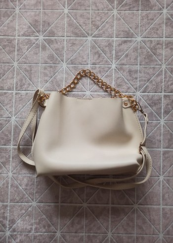 Beyaz Deri Minimalist Kadın Çanta - Görsel 3