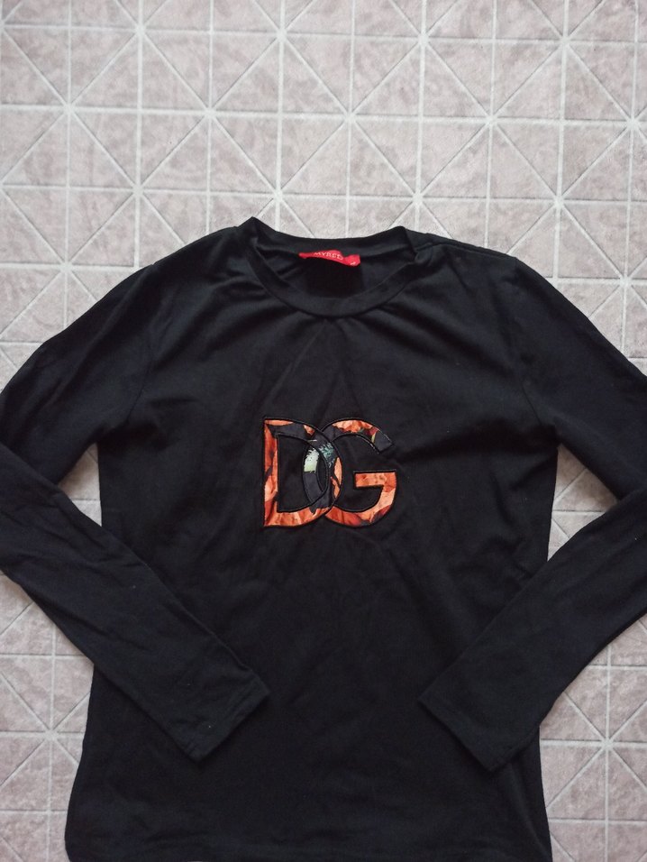 Siyah Uzun Kollu Baskılı Tişört - Görsel 2