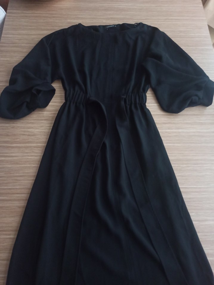 Nocturne Beli Bağcıklı Elbise - Görsel 3