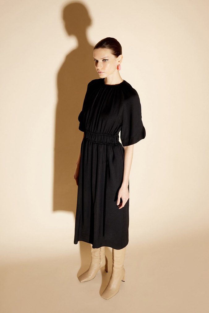 Nocturne Beli Bağcıklı Elbise - Görsel 2