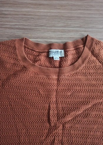 Pull & Bear Esnek Kahverengi Regular Fit Triko Kazak - Görsel 6