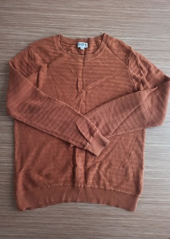 Pull & Bear Esnek Kahverengi Regular Fit Triko Kazak - Görsel 7