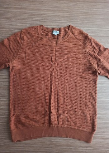 Pull & Bear Esnek Kahverengi Regular Fit Triko Kazak - Görsel 5