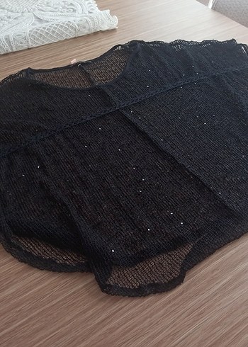 Batik Triko Pullu Transparan Bluz - Görsel 5