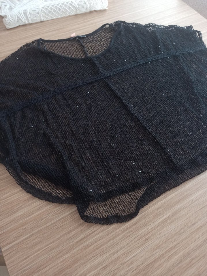 Batik Triko Pullu Transparan Bluz - Görsel 2