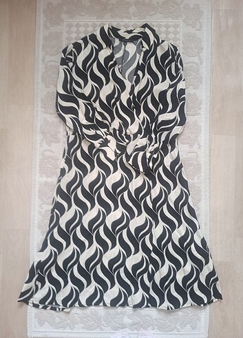 m Beden Zebra Desenli Elbise