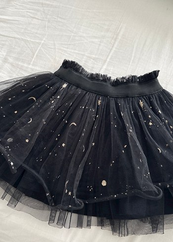 Kız Çocuk Siyah Nakışlı Fırfırlı Etek - Görsel 2