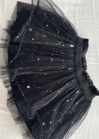 Kız Çocuk Siyah Nakışlı Fırfırlı Etek - Görsel 3