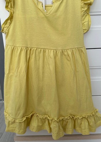 Kız Çocuk Sarı Fırfırlı Elbise - Görsel 4