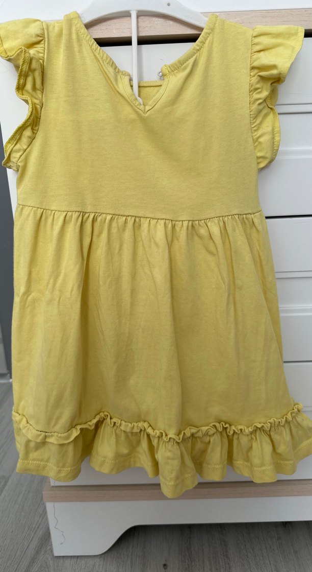 Kız Çocuk Sarı Fırfırlı Elbise - Görsel 4