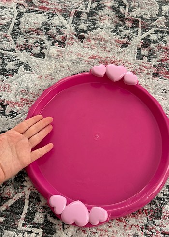 Pembe Kalp Detaylı oyuncak tepsi - Görsel 2