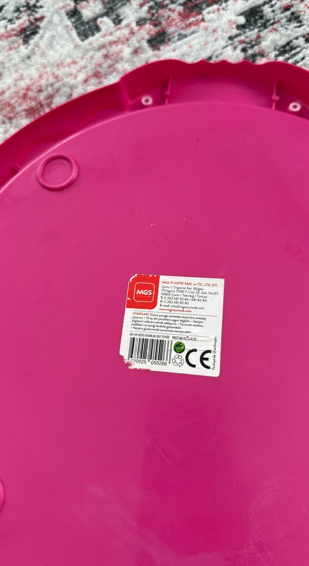 Pembe Kalp Detaylı oyuncak tepsi - Görsel 3