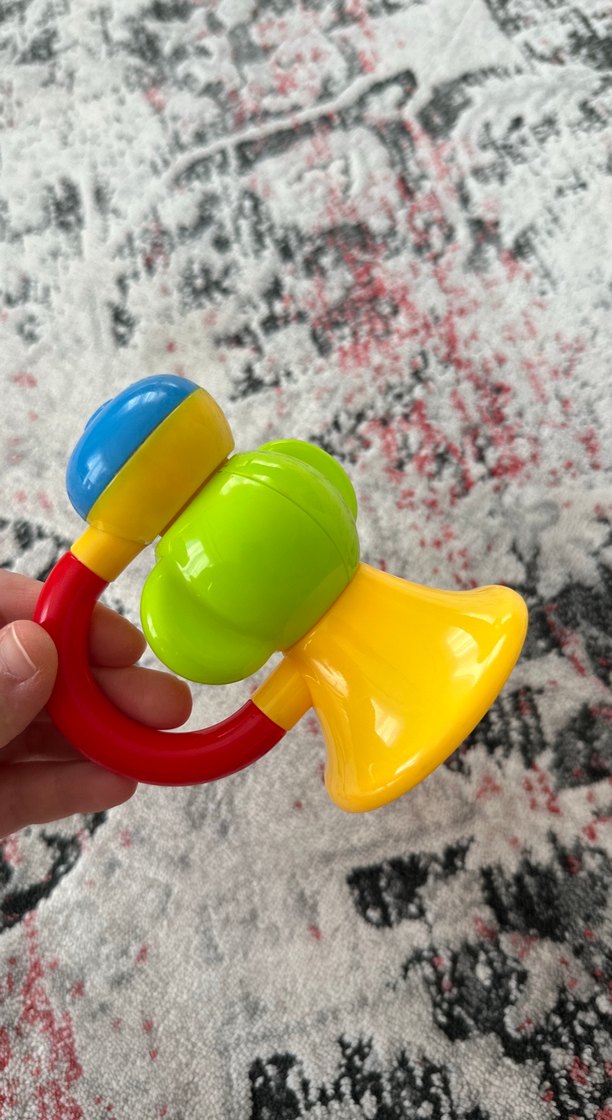 Renkli Diş Kaşıyıcıve Çıngırak Oyuncak üfleyince düdük - Görsel 2