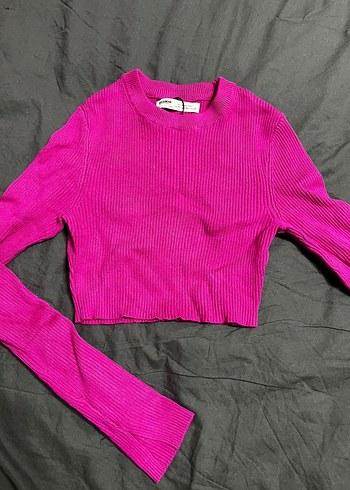 Pembe Fitilli Kadın Triko Kazak