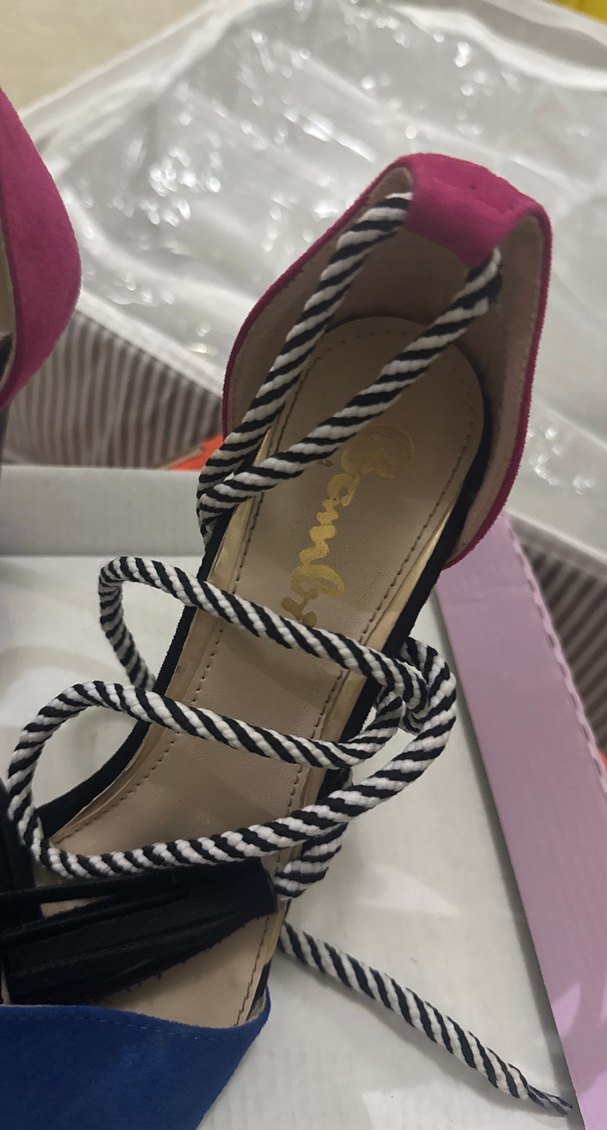 Zebra Desenli Elastik Bantlı Topuklu Kadın Ayakkabı - Görsel 4