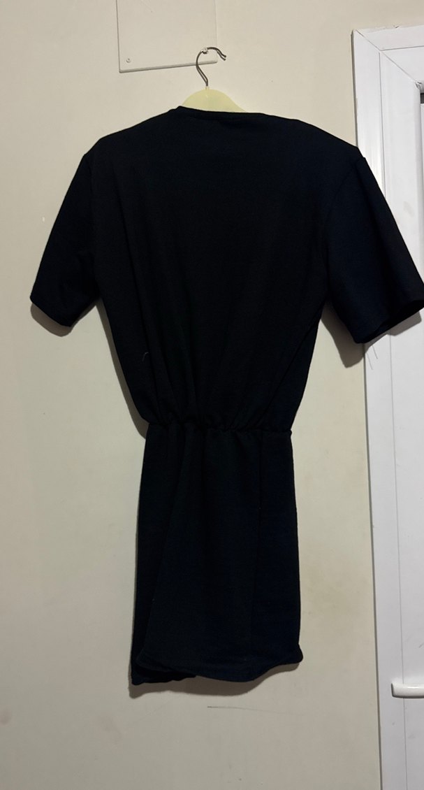 Kadın Siyah Kısa Kollu Triko Elbise - Görsel 2