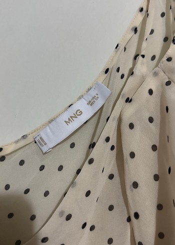 Beyaz Puantiyeli Drapeli Mini Askılı Yelek - Görsel 3