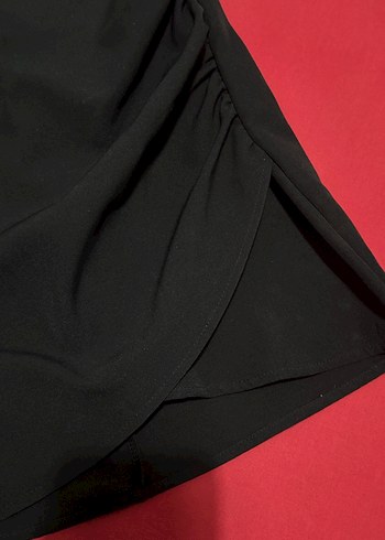 Straplez Siyah Midi Gotik Elbise - Görsel 3