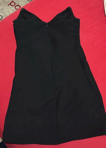 Straplez Siyah Midi Gotik Elbise - Görsel 2