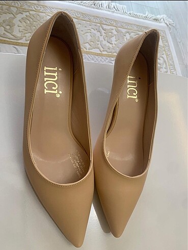Stiletto bej rengi 100/100 deri hiç giyilmemiş