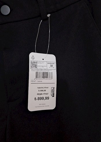 Erkek Siyah Midi Kumaş Pantolon - Görsel 2