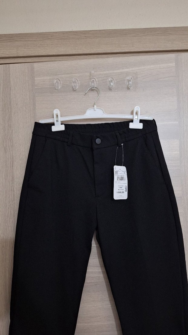 Erkek Siyah Midi Kumaş Pantolon - Görsel 4