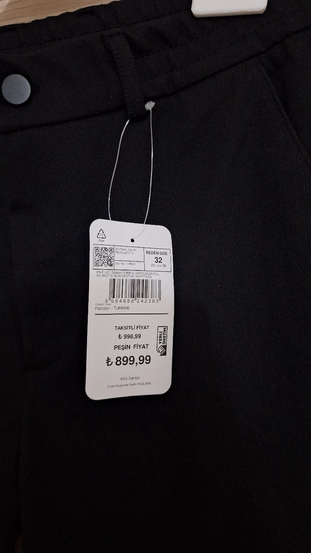 Erkek Siyah Midi Kumaş Pantolon - Görsel 2