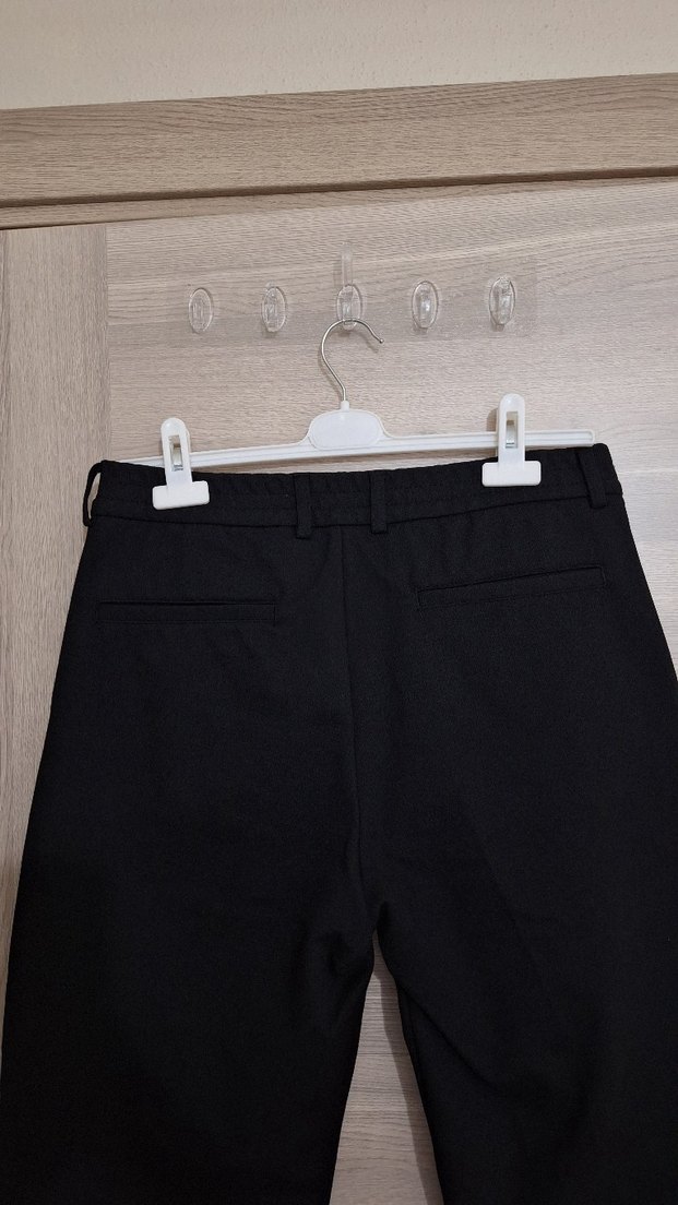 Erkek Siyah Midi Kumaş Pantolon - Görsel 5