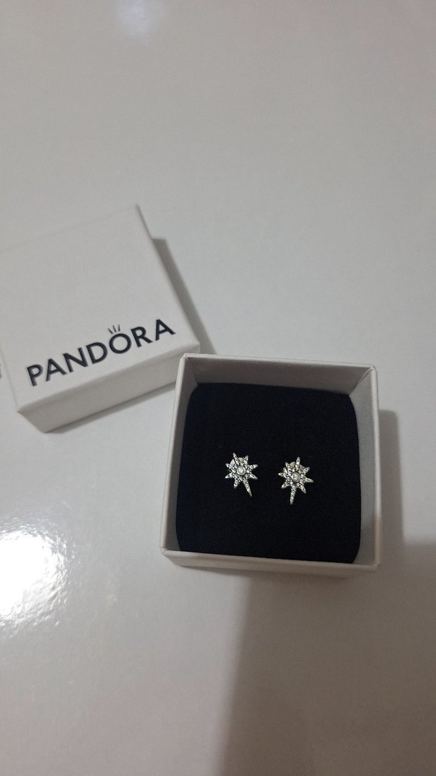 Pandora Mini Boncuklu Beyaz Küpe - Görsel 2