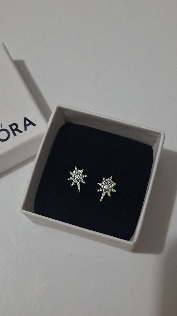 Pandora Mini Boncuklu Beyaz Küpe - Görsel 4