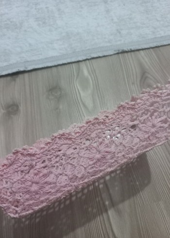 Pembe Vintage El Örgüsü Sepet - Görsel 2