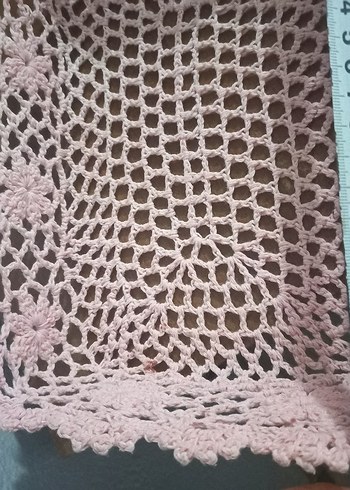 Pembe Vintage El Örgüsü Sepet - Görsel 5