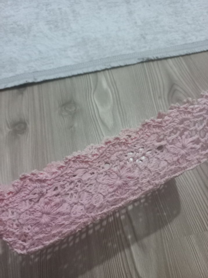 Pembe Vintage El Örgüsü Sepet - Görsel 2