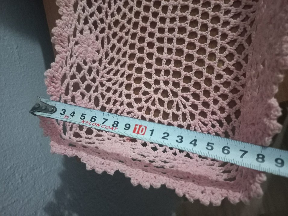 Pembe Vintage El Örgüsü Sepet - Görsel 4