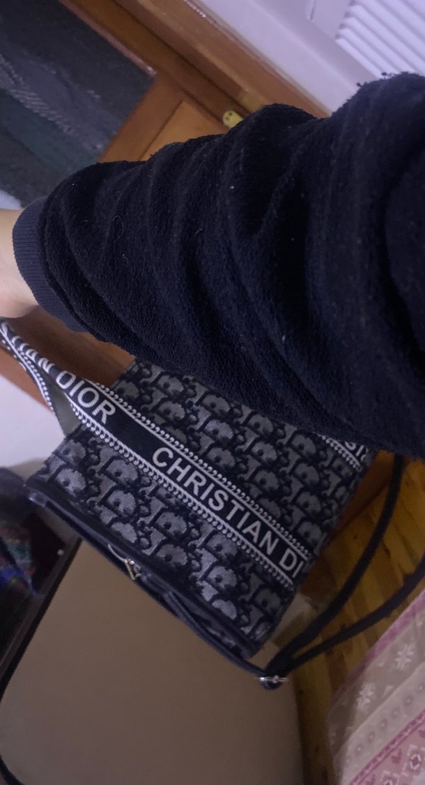 Siyah Baskılı Kadın Omuz Çantası - Görsel 4