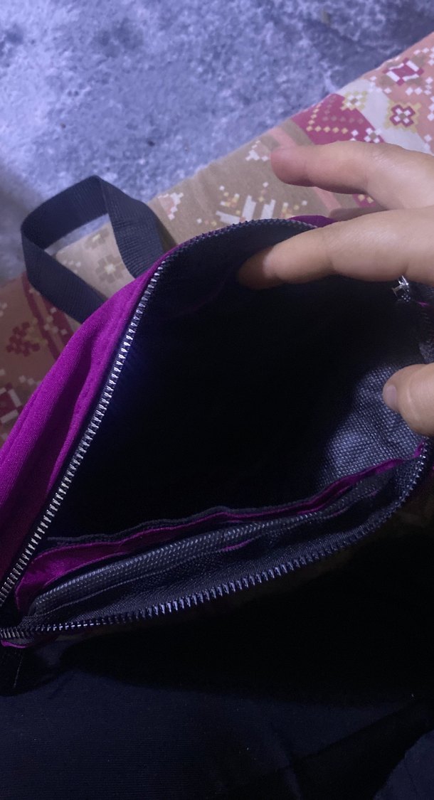 Mor Fermuarlı Kadın Bel Çantası - Görsel 2