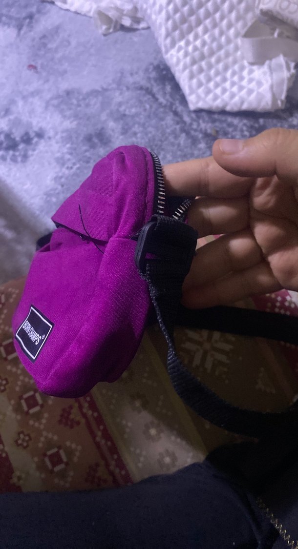 Mor Fermuarlı Kadın Bel Çantası - Görsel 3