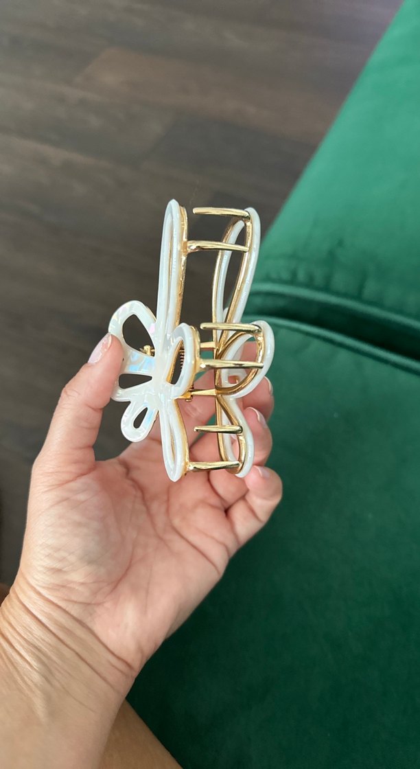 Beyaz Fiyonk Detaylı toka 2 li set - Görsel 3