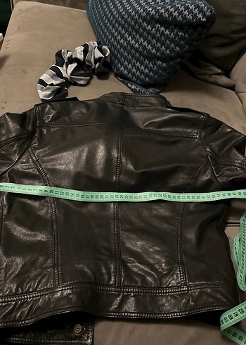 Hakiki deri ceket siyah - Görsel 7