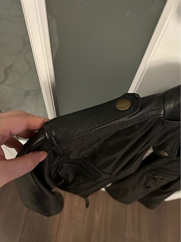 Hakiki deri ceket siyah - Görsel 4