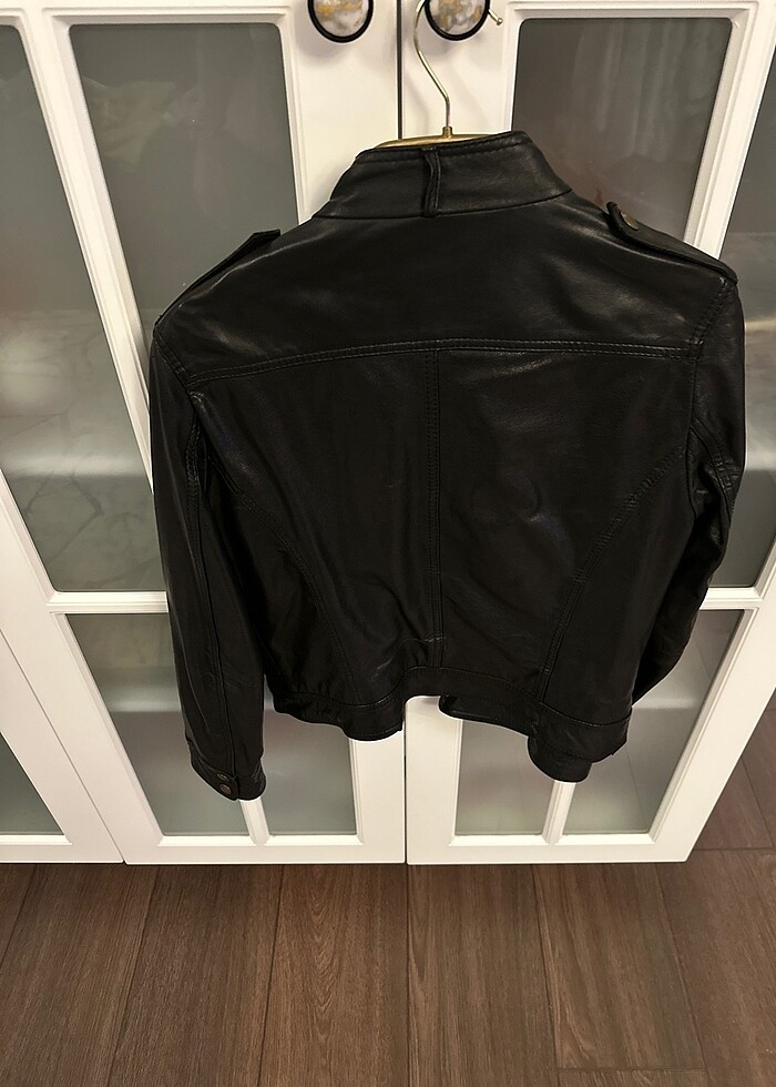 Hakiki deri ceket siyah - Görsel 5