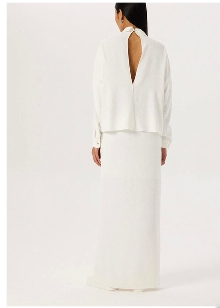 Rivus marka ikonik beyaz elbise - Görsel 3