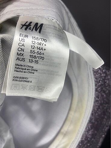 12+ Yaş, > 23 cm Beden gri Renk H&M Kız Çocuğu Şapka