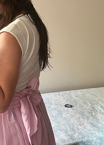 ipekyol Pembe Midi Transparan Straplez Elbise