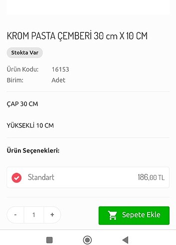 Diğer Krom paslanmaz kek pasta çemberi 30 cm 10 cm