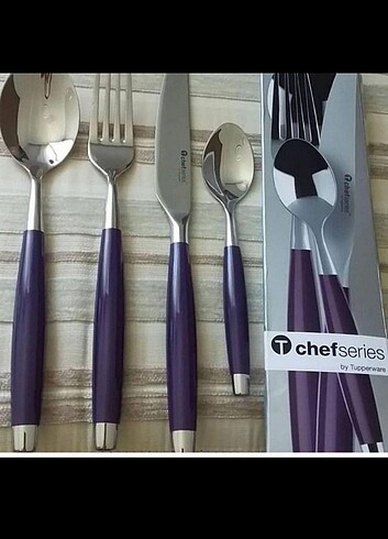  Beden Tupperware premium çatal kaşık mürdüm 