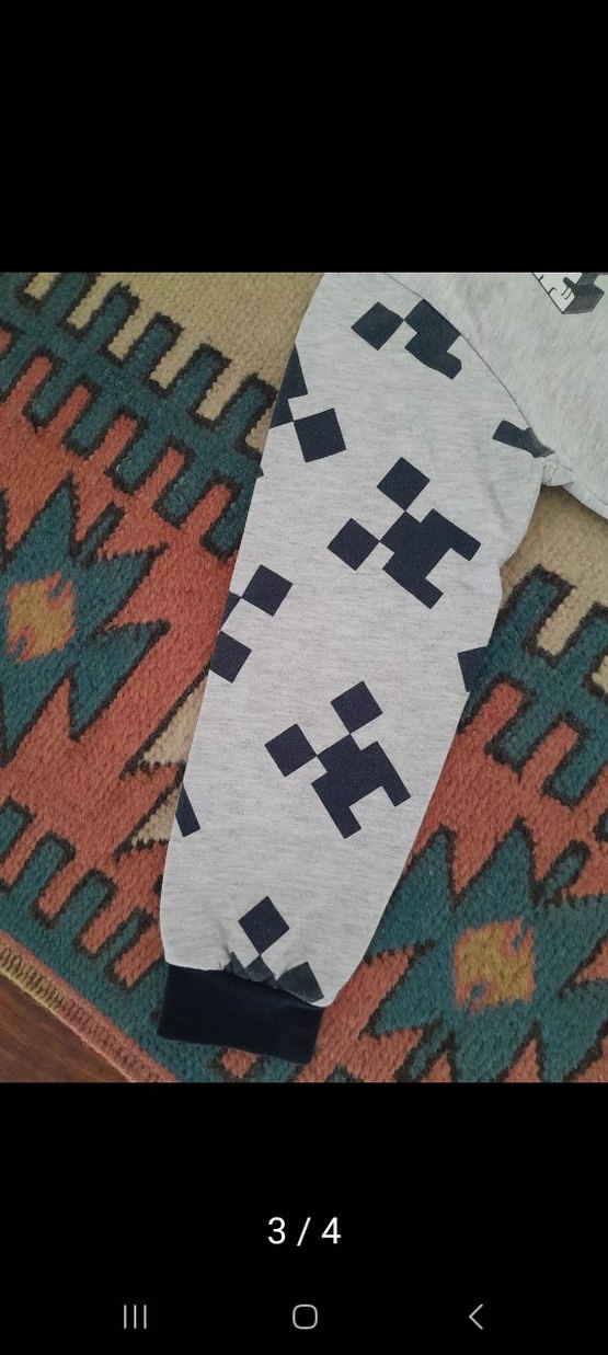 Minecraft Baskılı Gri Erkek çocuk Sweatshirt - Görsel 5