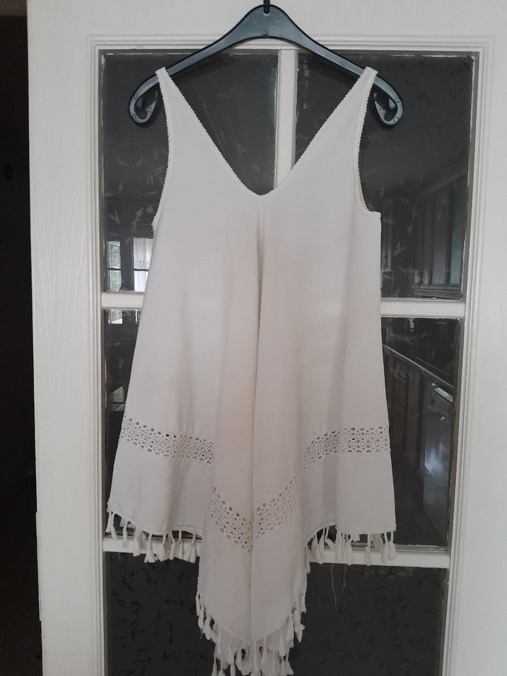 Pamuklu Bohem V Yaka Kolsuz  pareo - Görsel 2