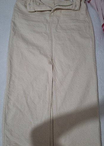 32 Beden Beyaz Midi Denim Etek